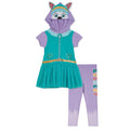 Paw Patrol Everest Hooded Cosplay T-Shirt Dress and Leggings Outfit Set