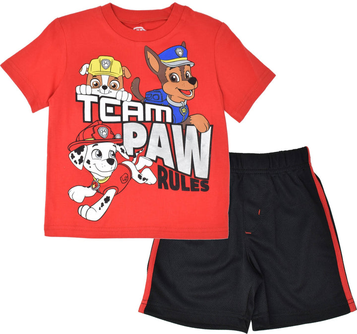 Paw Patrol Pullover T-Shirt and Mesh Shorts Outfit Set