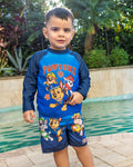 Paw Patrol Raglan Rash Guard and Swim Trunks Outfit Set UPF 50+