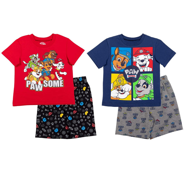 Conjunto de camiseta gráfica de manga corta y pantalones cortos de felpa francesa de Paw Patrol