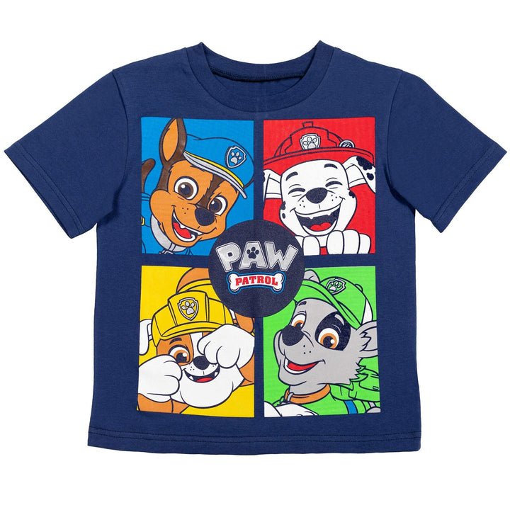 Conjunto de camiseta gráfica de manga corta y pantalones cortos de felpa francesa de Paw Patrol