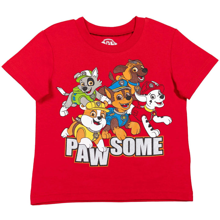 Conjunto de camiseta gráfica de manga corta y pantalones cortos de felpa francesa de Paw Patrol