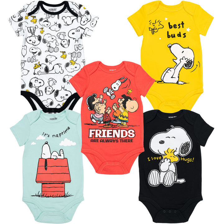 Pack de 5 bodis de manga corta de Peanuts