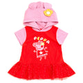 Peppa Pig Girls Hooded Cosplay T-Shirt Toddler to Little Kid