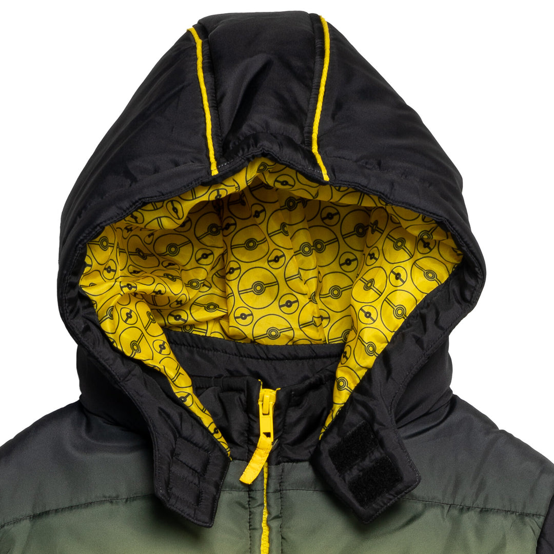 Pokemon Pikachu Zip Up Winter Coat Puffer Jacket