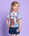 Princess Mesh Baseball Jersey Athletic T-Shirt and Shorts Outfit Set