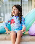 Princess The Little Mermaid Half Zip One Piece Bathing Suit UPF 50+