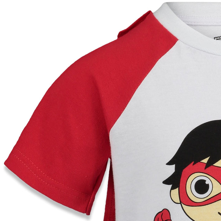 RYANS WORLD Red Titan Superhero 3 Piece Outfit Set: T-Shirt Cape Mask