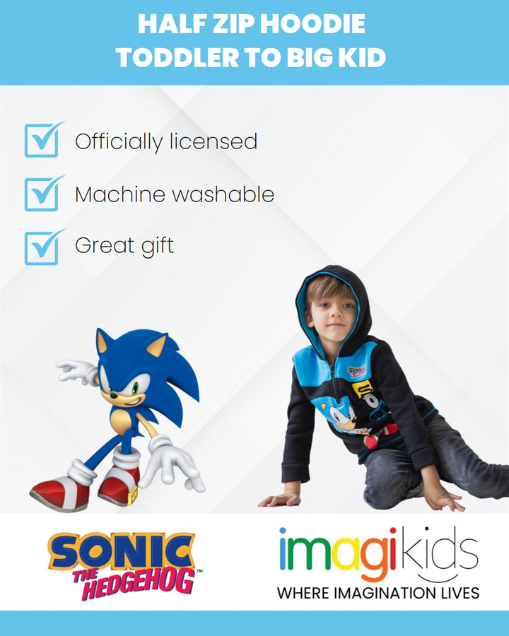 SEGA Sonic The Hedgehog Fleece Half Zip Hoodie
