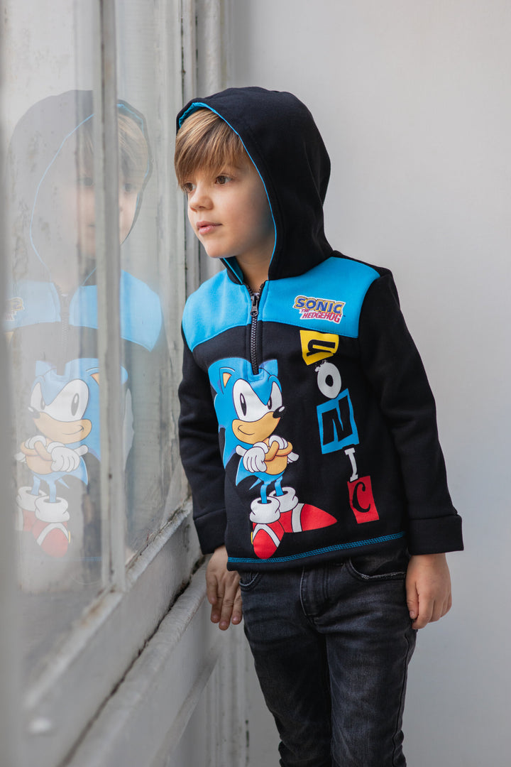SEGA Sonic The Hedgehog Fleece Half Zip Hoodie