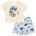 Sesame Street Cookie Monster Waffle Knit T-Shirt and Shorts Outfit Set