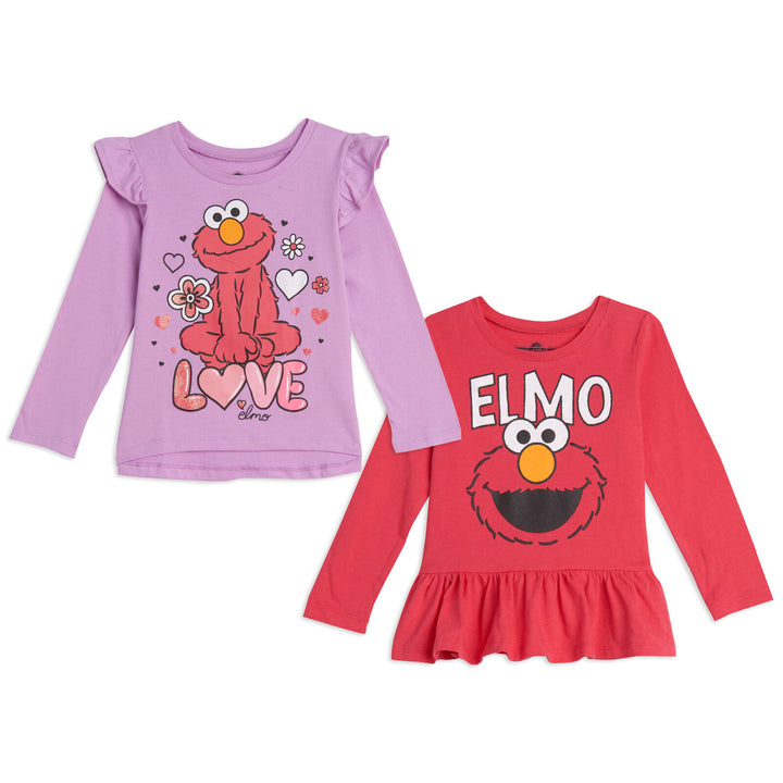 Sesame Street Elmo 2 Pack Ruffle Long Sleeve Graphic T-Shirt