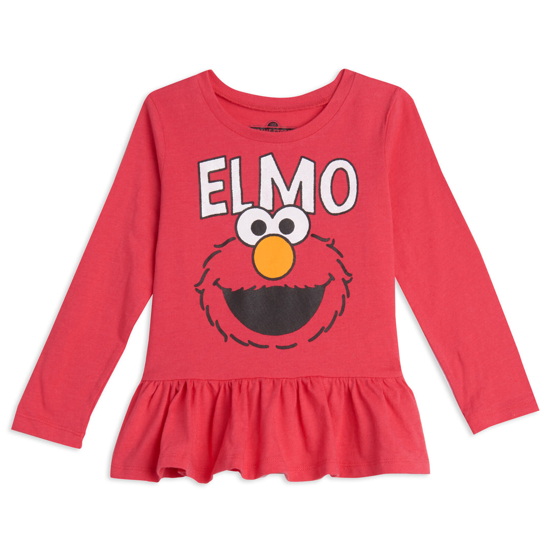 Sesame Street Elmo 2 Pack Ruffle Long Sleeve Graphic T-Shirt