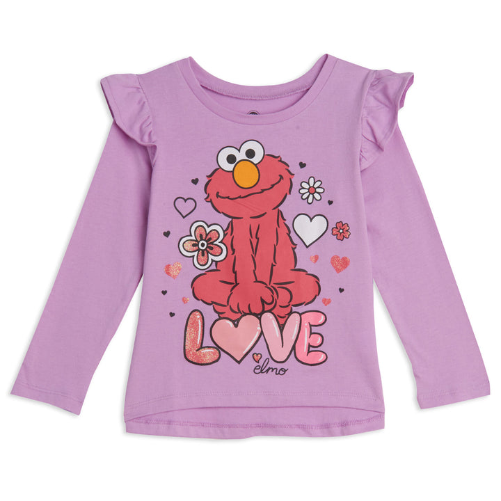 Sesame Street Elmo 2 Pack Ruffle Long Sleeve Graphic T-Shirt