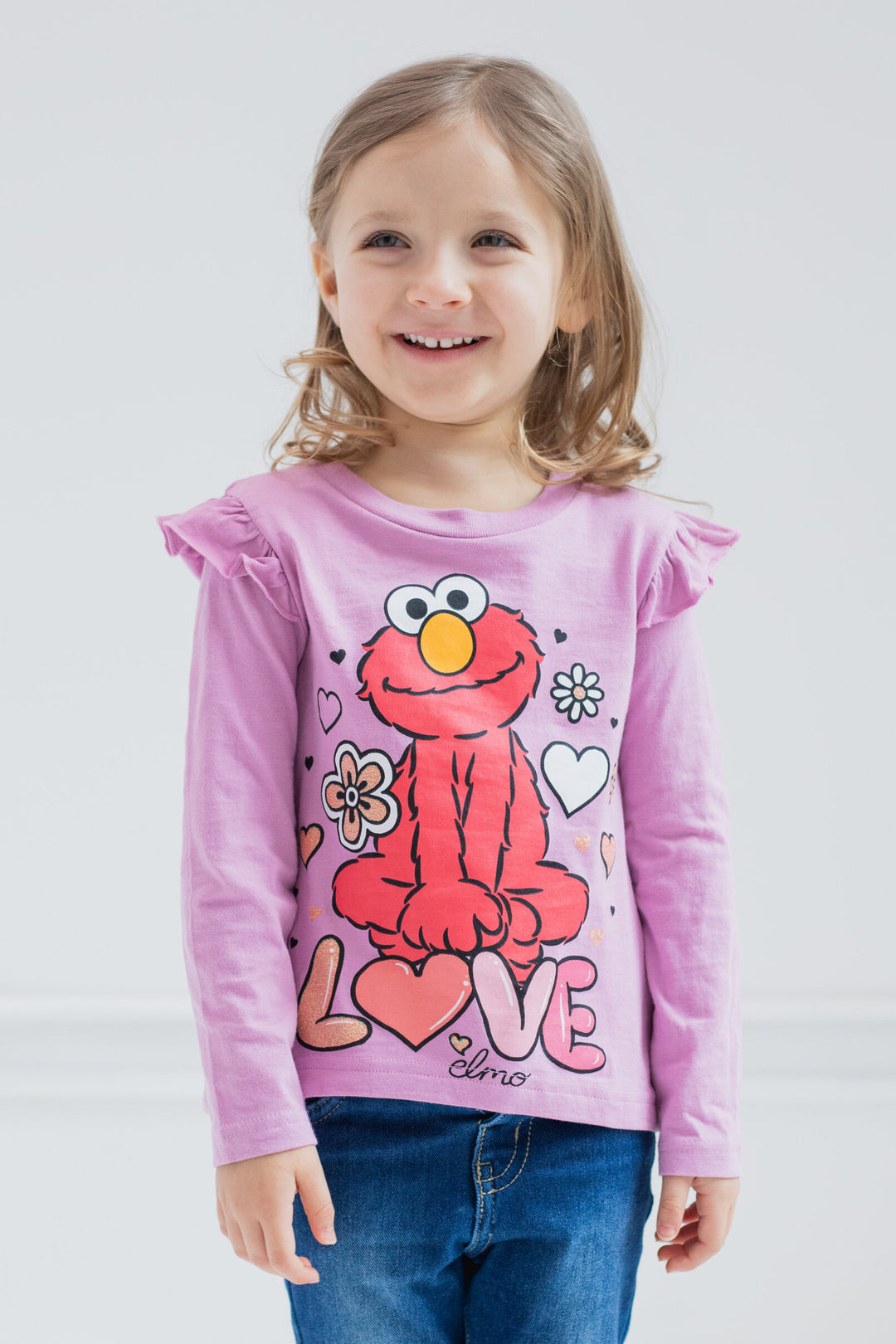 Sesame Street Elmo 2 Pack Ruffle Long Sleeve Graphic T-Shirt