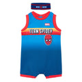 Spider-Man Mesh Basketball Athletic Romper and Loop Terry Sweatband Outfit Set