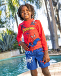Spider-Man Rash Guard and Swim Trunks UPF 50+ Outfit Set