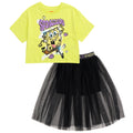 SpongeBob SquarePants Boxy Drop Shoulder T-Shirt and Mesh Tulle Skort