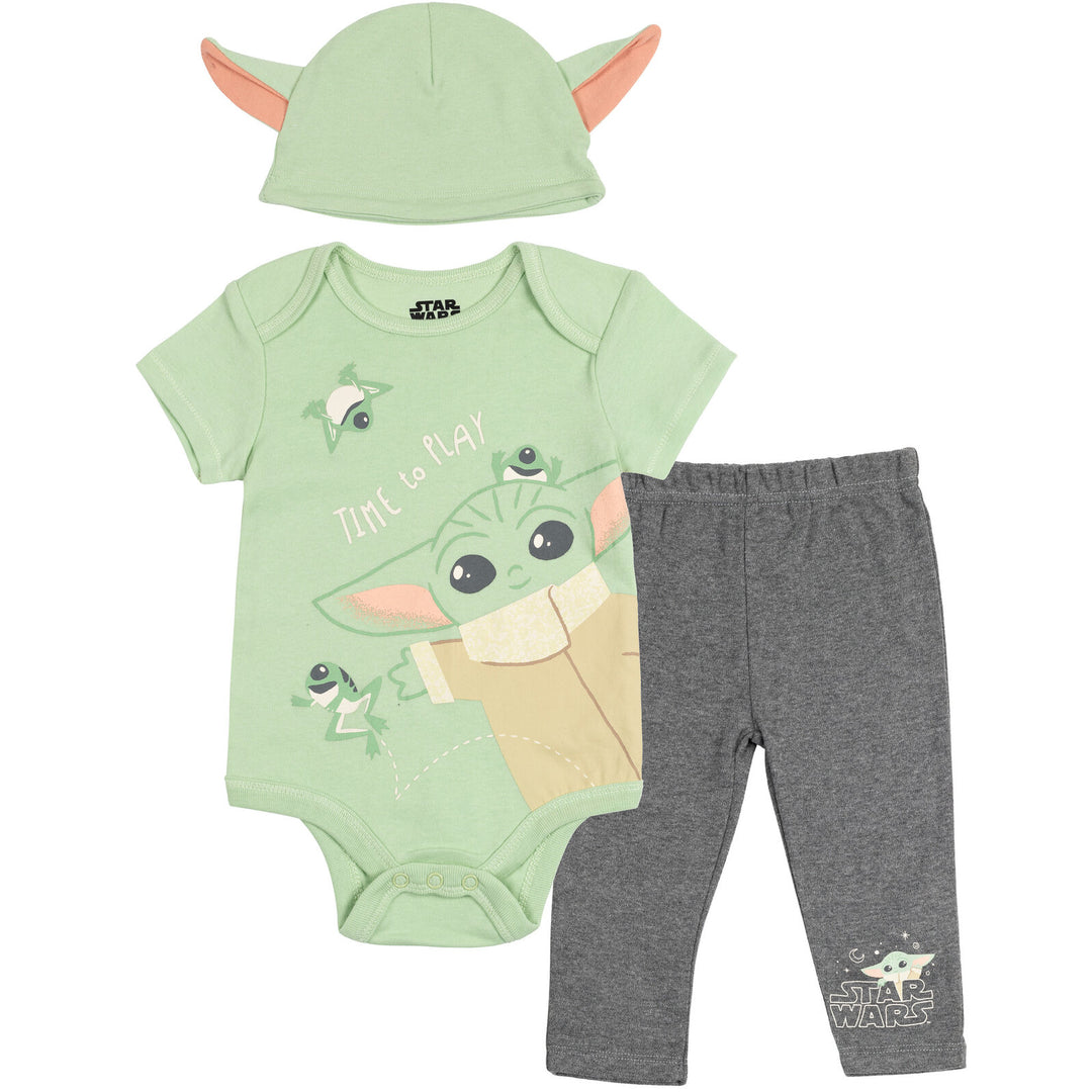 Star Wars The Mandalorian 8 Piece Outfit Set: Bodysuits Sleep N' Play Coverall Pants Hat Bibs