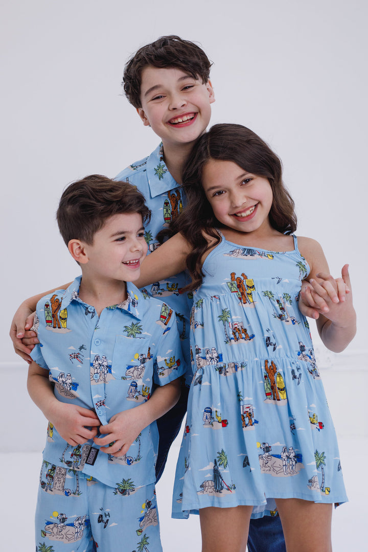STAR WARS Matching Family Hawaiian Button Down Shirt and Shorts Outfit Set