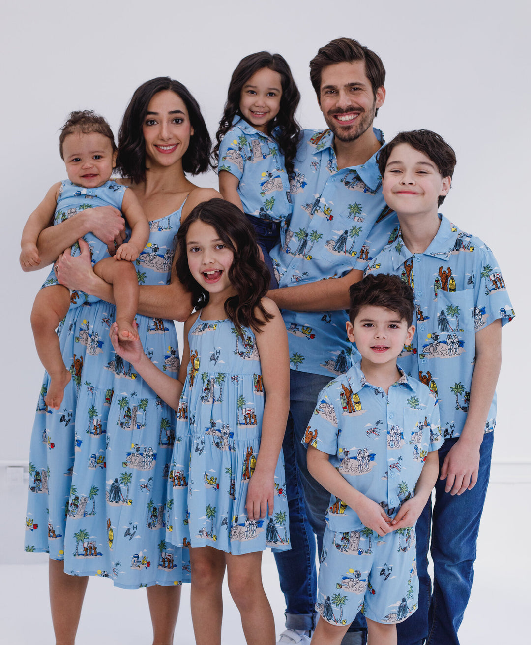 STAR WARS Matching Family Hawaiian Button Down Shirt and Shorts Outfit Set