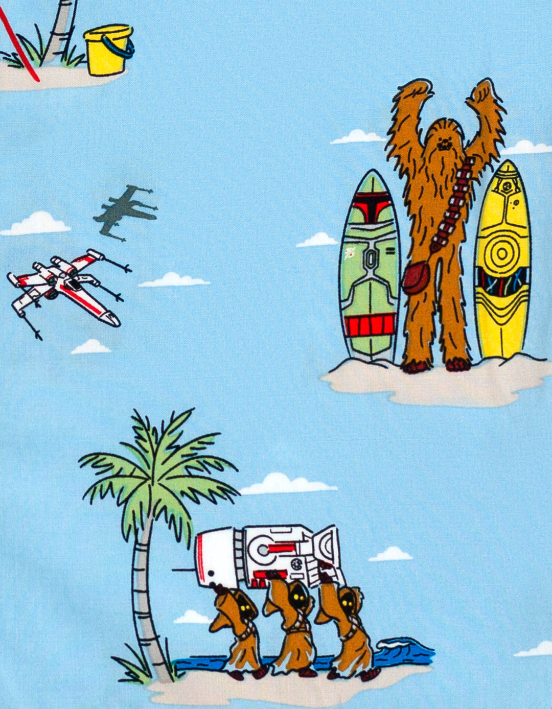 STAR WARS Matching Family Hawaiian Button Down Shirt and Shorts Outfit Set