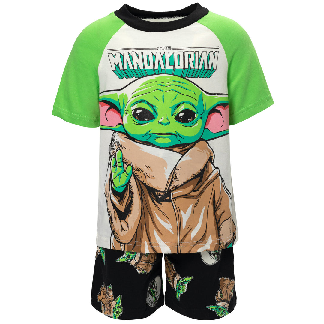 Star Wars The Mandalorian Baby Yoda T-Shirt and French Terry Shorts Outfit Set