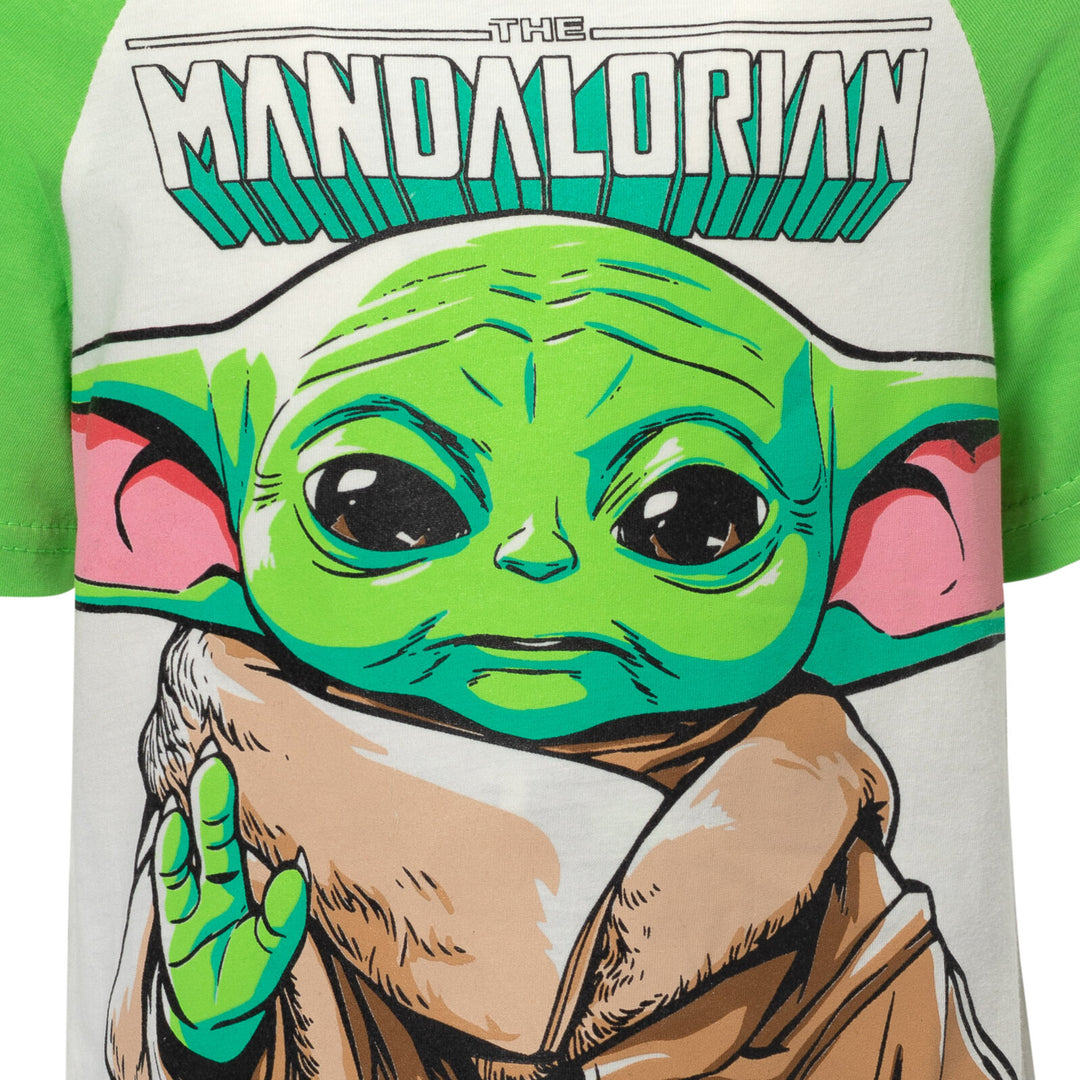 Star Wars The Mandalorian Baby Yoda T-Shirt and French Terry Shorts Outfit Set