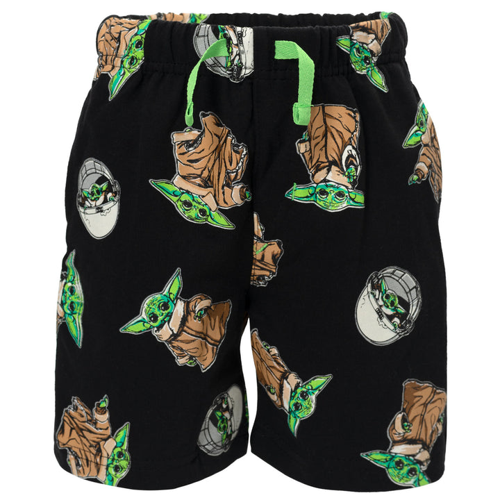Star Wars The Mandalorian Baby Yoda T-Shirt and French Terry Shorts Outfit Set