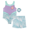 The Little Mermaid Gymnastics Leotard, Shorts and Scrunchie 3 Piece Outfit Set