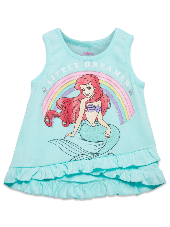 Princess Ariel Tunic Crossover Sleeve Less Graphic T-Shirt & Shorts Set
