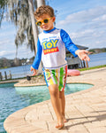 Toy Story Raglan Rash Guard and Swim Trunks UPF 50+ Outfit Set