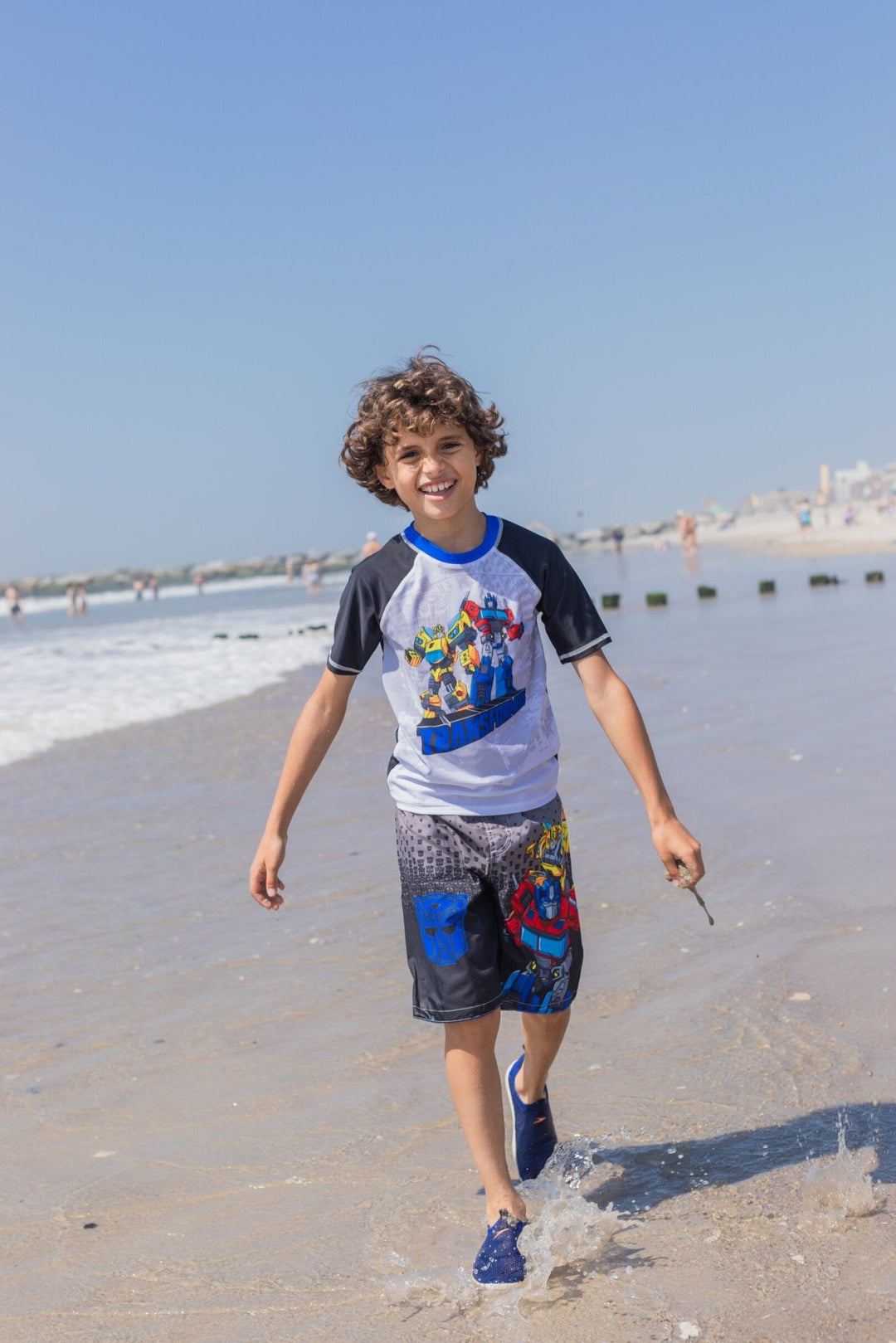 Transformers UPF 50+ Rash Guard Swim Trunks Outfit Set - imagikids