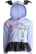 Vampirina Zip-Up Hoodie All-over print mesh top ruffle over black satin lining