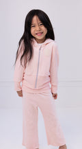 wicked Girls Velour Zip Up Hoodie and Flare Pants Outfit Set Toddler to Big Kid