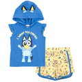 Bluey Cosplay Tank Top and Dolphin French Terry Shorts Outfit Set