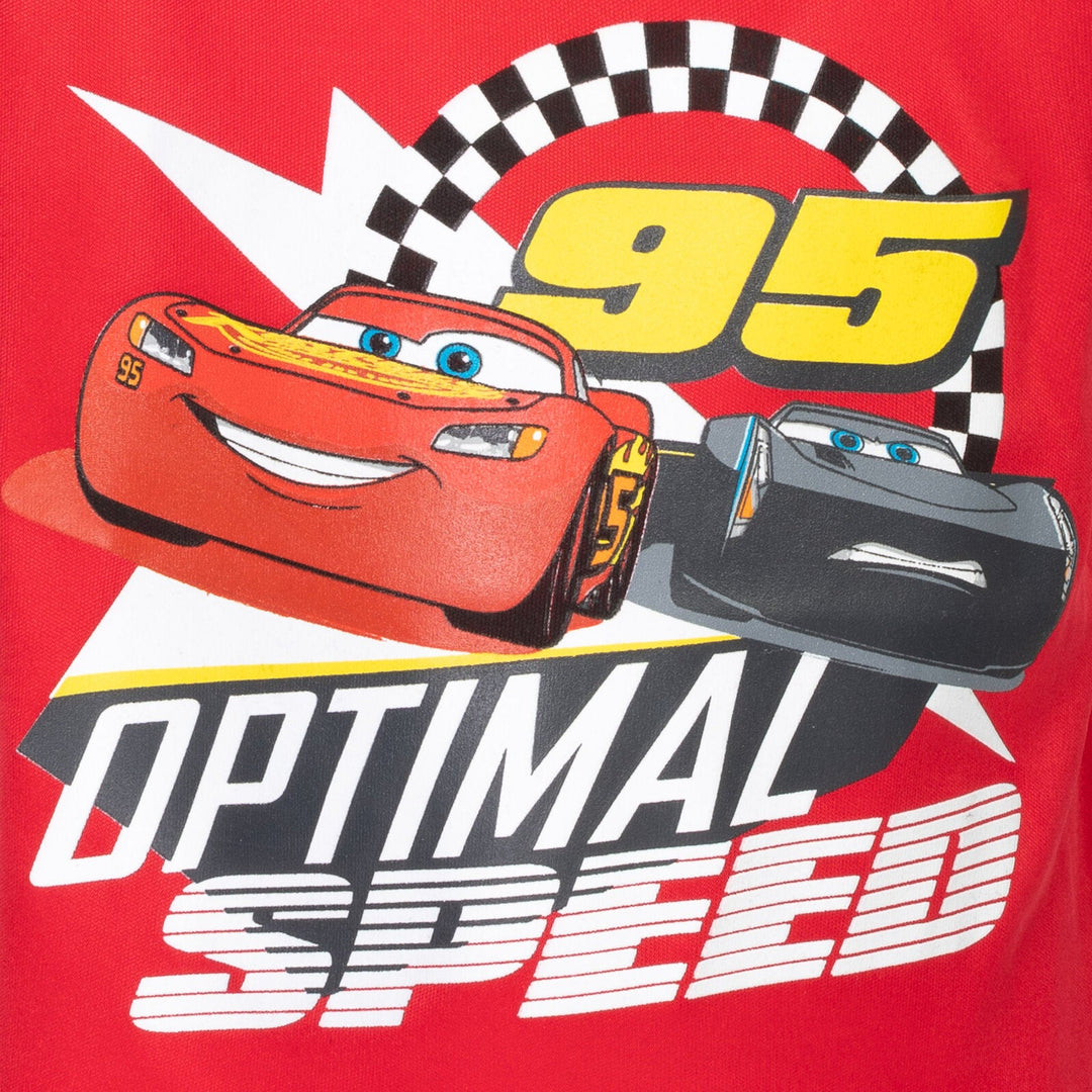 Cars Pixar Cars Lightning McQueen T-Shirt Tank Top and Mesh Shorts 3 Piece Outfit Set - imagikids