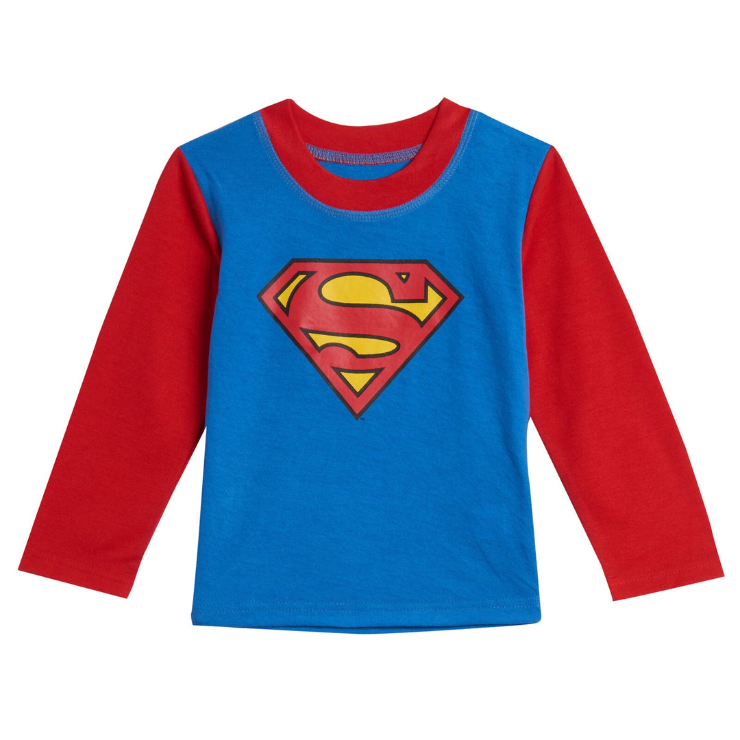 DC Comics Justice League Superman Pajama Shirt Pants and Cape 3 Piece Set - imagikids