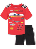 Disney Cars Lightning McQueen Athletic T-Shirt Mesh Shorts Outfit Set
