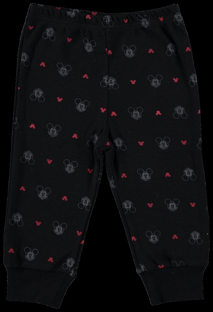Disney Mickey Mouse Bodysuit Jogger Pants Bib and Hat 4 Piece Outfit Set - imagikids