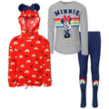 Disney Minnie Mouse Pullover Fleece Hoodie T-Shirt and Leggings 3 Piece Outfit Set