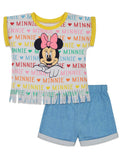 Disney Minnie Mouse T-Shirt and French Terry Shorts Outfit Set