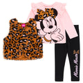 Disney Minnie Mouse Vest T-Shirt and Leggings 3 Piece Outfit Set