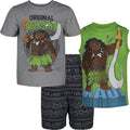 Disney Moana Maui French Terry T-Shirt Tank Top and Shorts 3 Piece Outfit Set