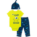 Disney Monsters Inc. Mike Wazowski Bodysuit Pants and Hat 3 Piece Outfit Set