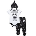 Disney Nightmare Before Christmas Bodysuit Pants and Hat 3 Piece Outfit Set