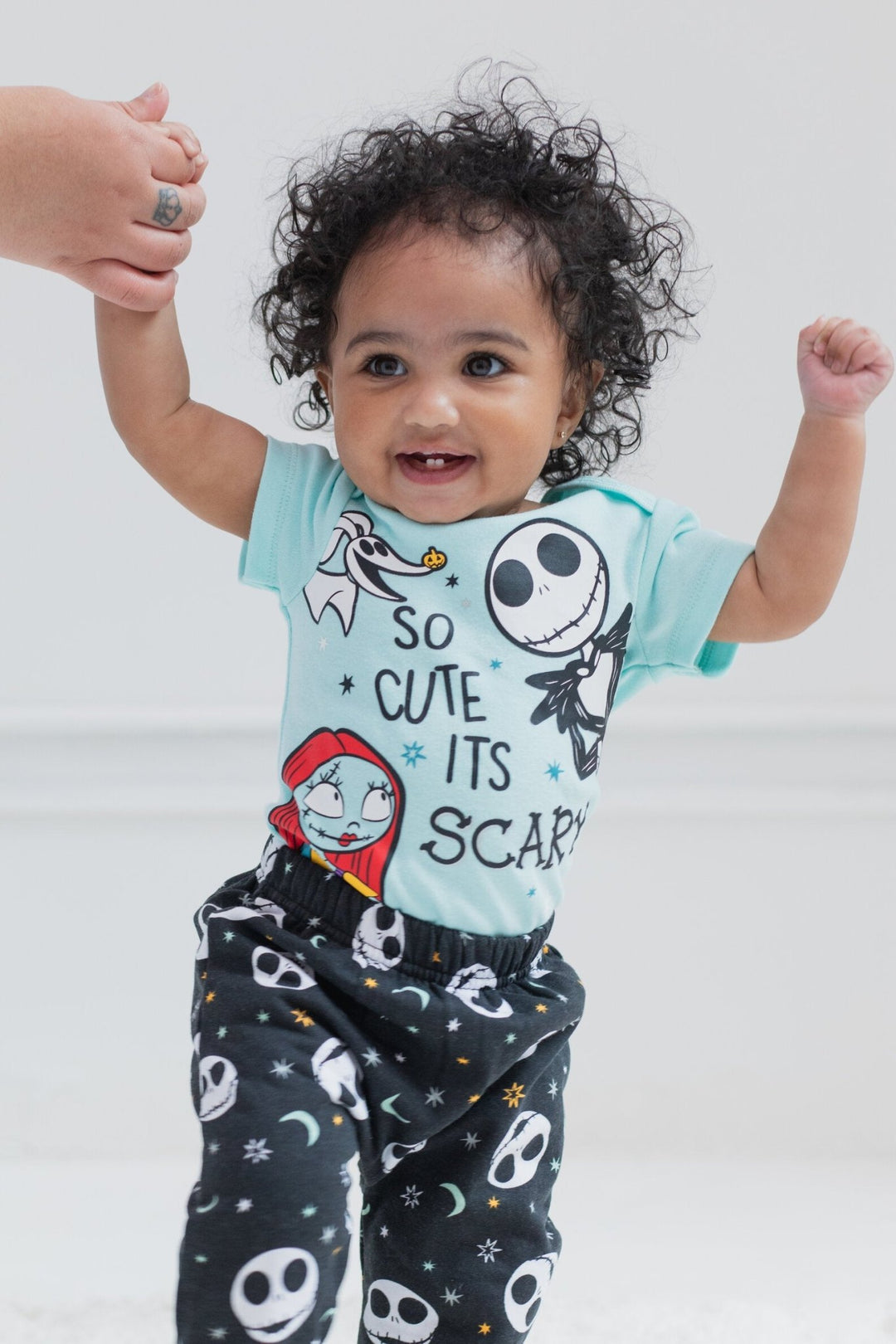 Disney Nightmare Before Christmas Fleece Pullover Hoodie Bodysuit and Pants 3 Piece Outfit Set - imagikids