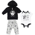 Disney Nightmare Before Christmas Fleece Pullover Hoodie Bodysuit and Pants 3 Piece Outfit Set