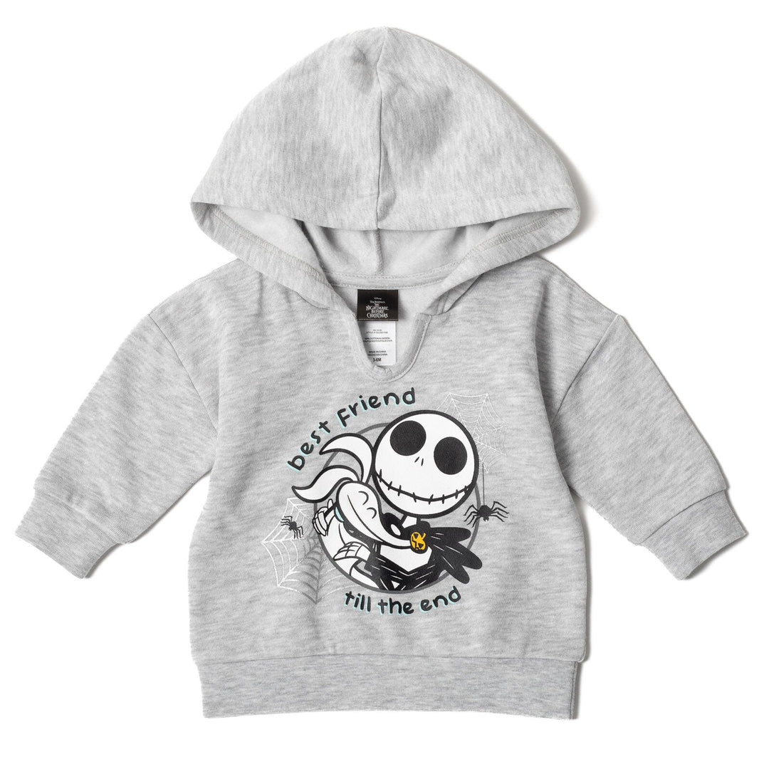 Disney Nightmare Before Christmas Fleece Pullover Hoodie Bodysuit and Pants 3 Piece Outfit Set - imagikids