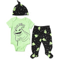 Disney Nightmare Before Christmas Oogie Boogie Bodysuit Pants and Hat 3 Piece Outfit Set